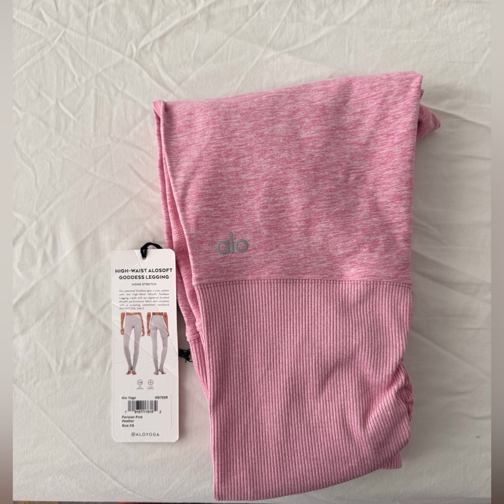 ALO Yoga ALOSOFT Goddess Legging, Parisian Pink, XS, NWT